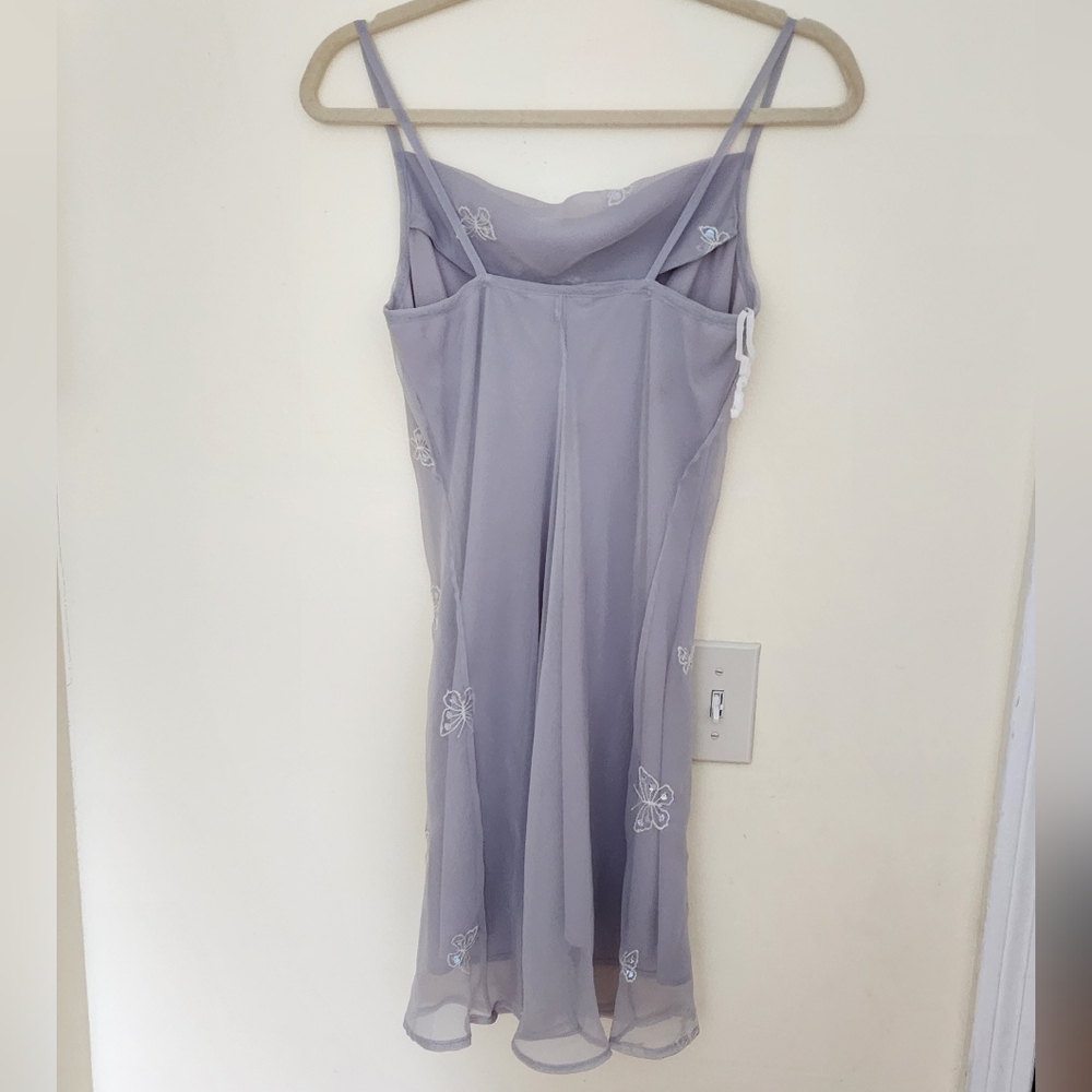 90s VTG 579 Beaded Sequin Celestial Slip Dress Fairy Prom Whimsy Butterfly XS - Picture 5 of 8